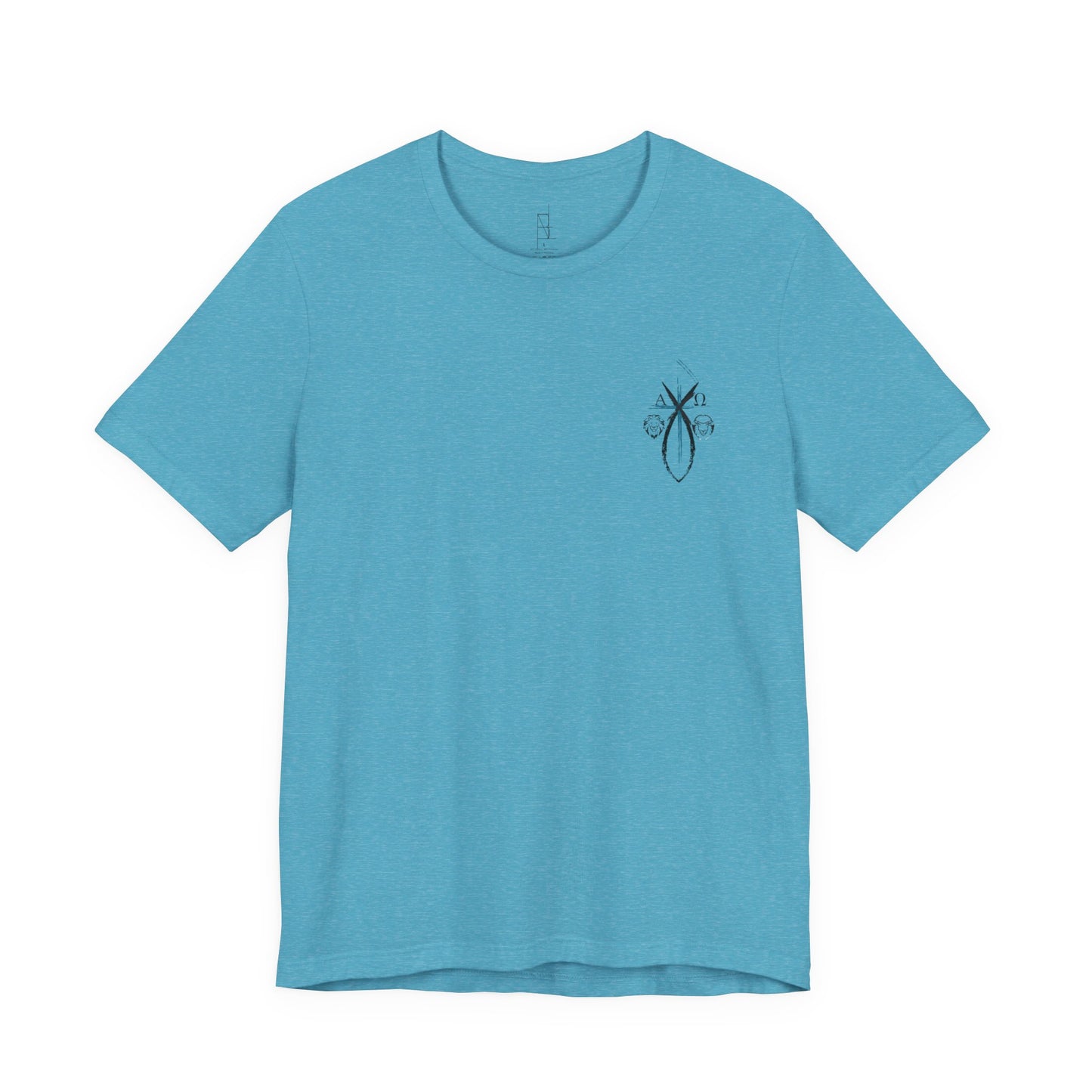 Lion and The lamb, Alpha & Omega, Chi Rho Cross T-Shirt