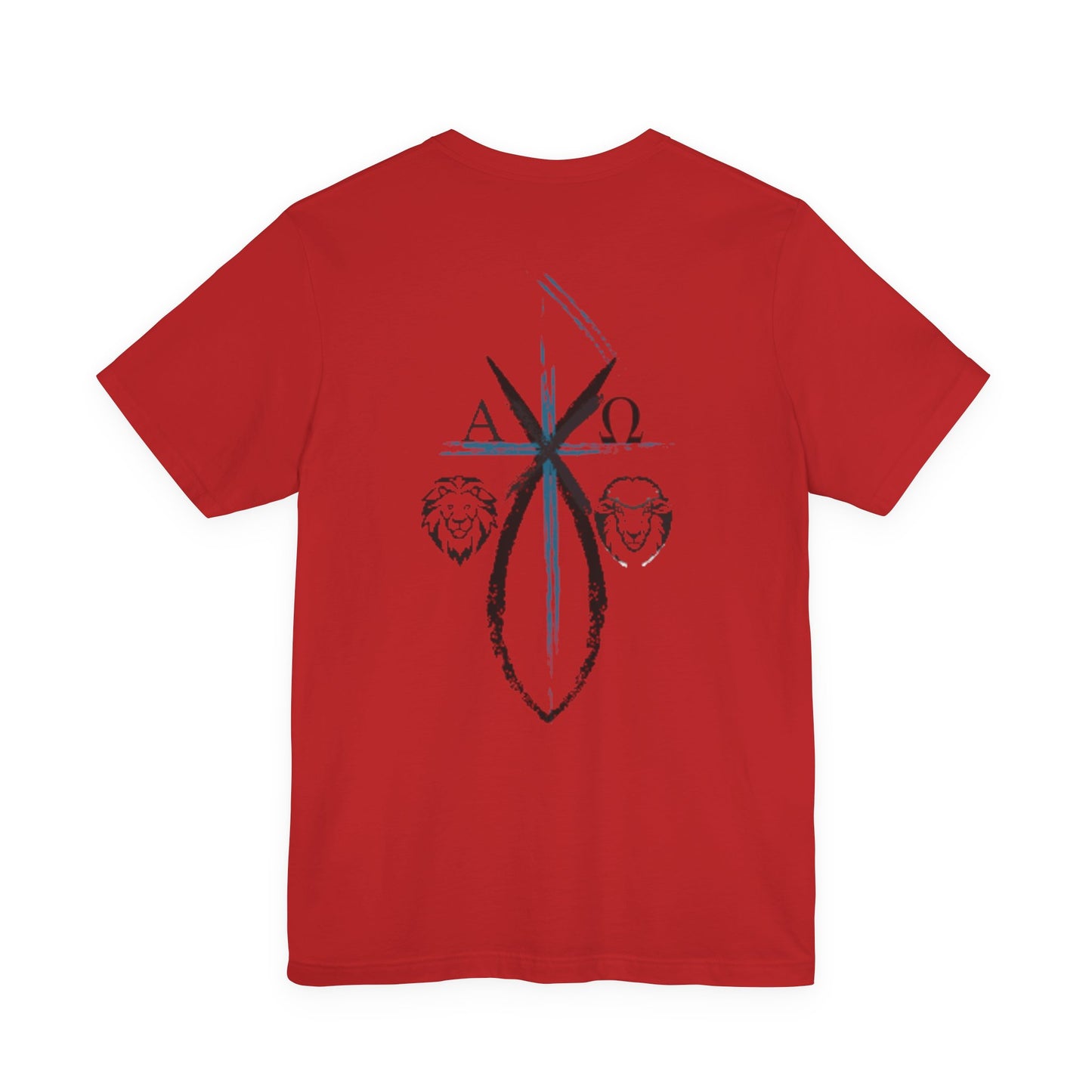 Lion and The lamb, Alpha & Omega, Chi Rho Cross T-Shirt