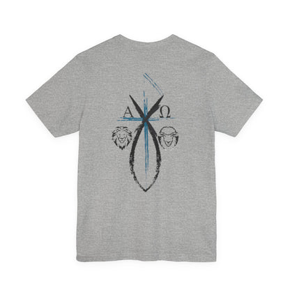 Lion and The lamb, Alpha & Omega, Chi Rho Cross T-Shirt