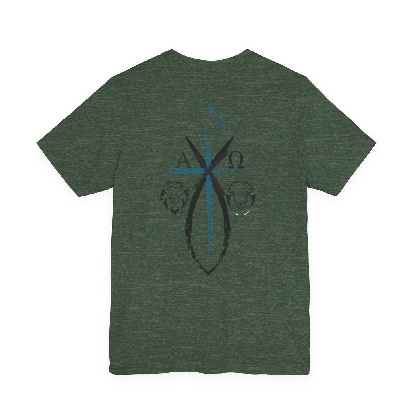 Lion and The lamb, Alpha & Omega, Chi Rho Cross T-Shirt