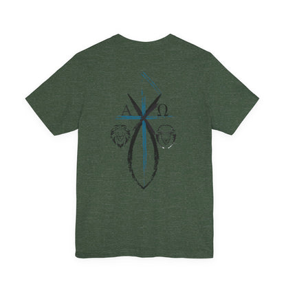 Lion and The lamb, Alpha & Omega, Chi Rho Cross T-Shirt