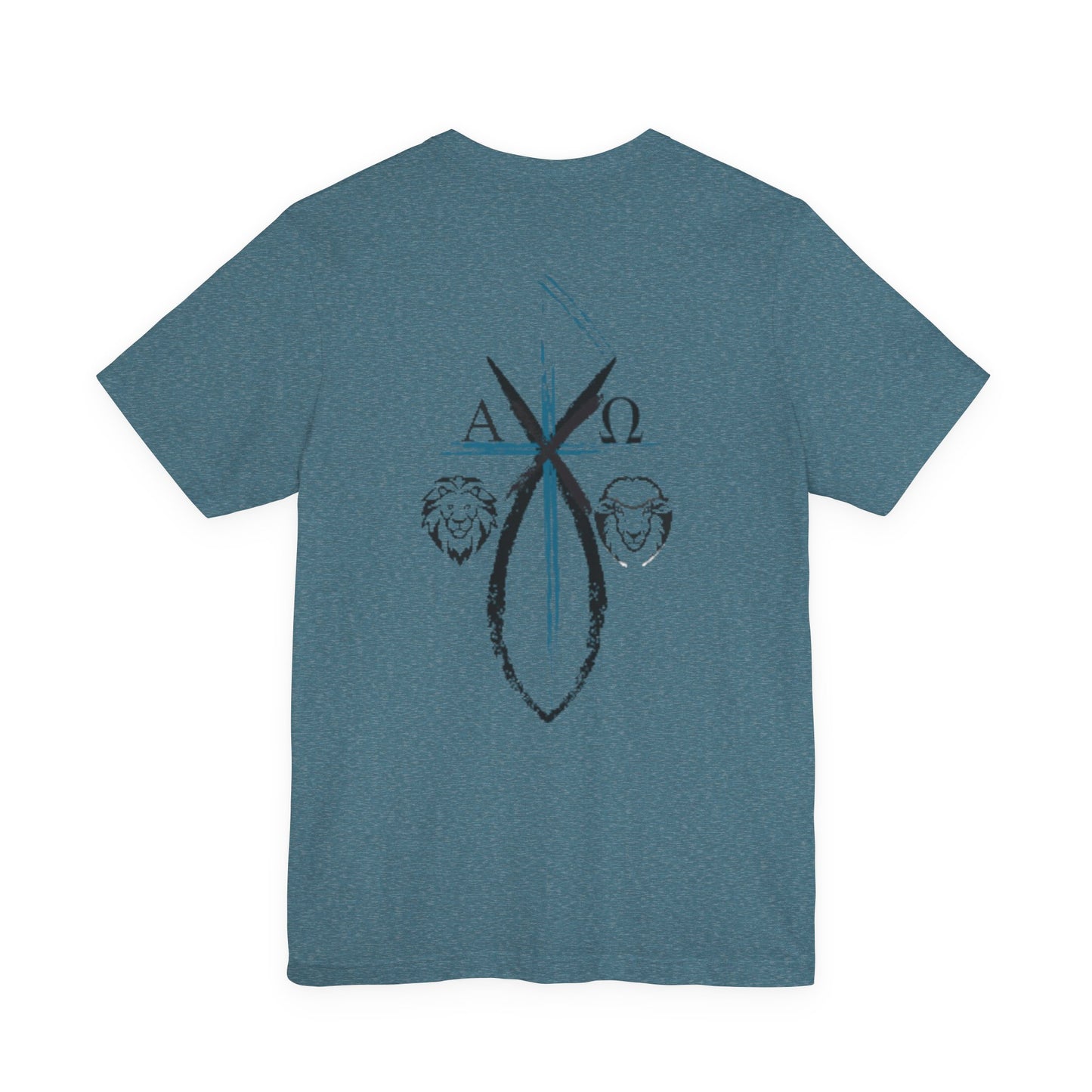 Lion and The lamb, Alpha & Omega, Chi Rho Cross T-Shirt